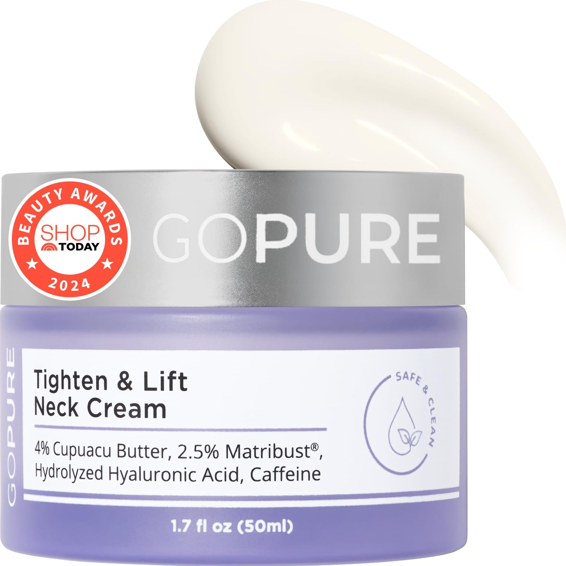goPure Tighten & Lift Neck & Chest Moisturizer Cream for Visibly Firming, Tightening and Lifting Wrinkles & Crepey Skin, 1.7oz - Available at All In One Marketplace Canada