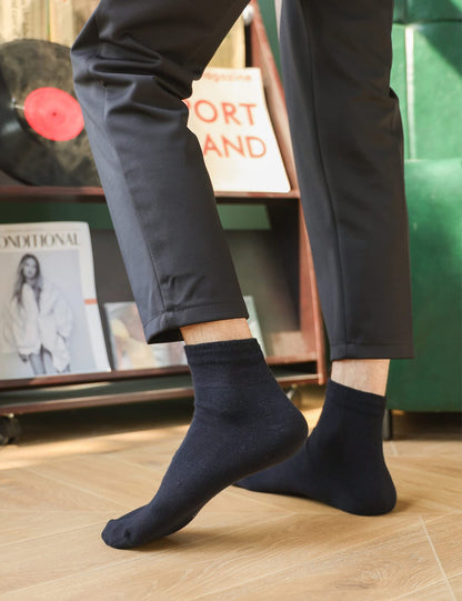 Yomandamor 5 Pairs Mens Bamboo Blend Cotton Ankle Extra-Wide Diabetic Socks with Seamless Toe(Size:10-13)(black) - Available at All In One Marketplace Canada