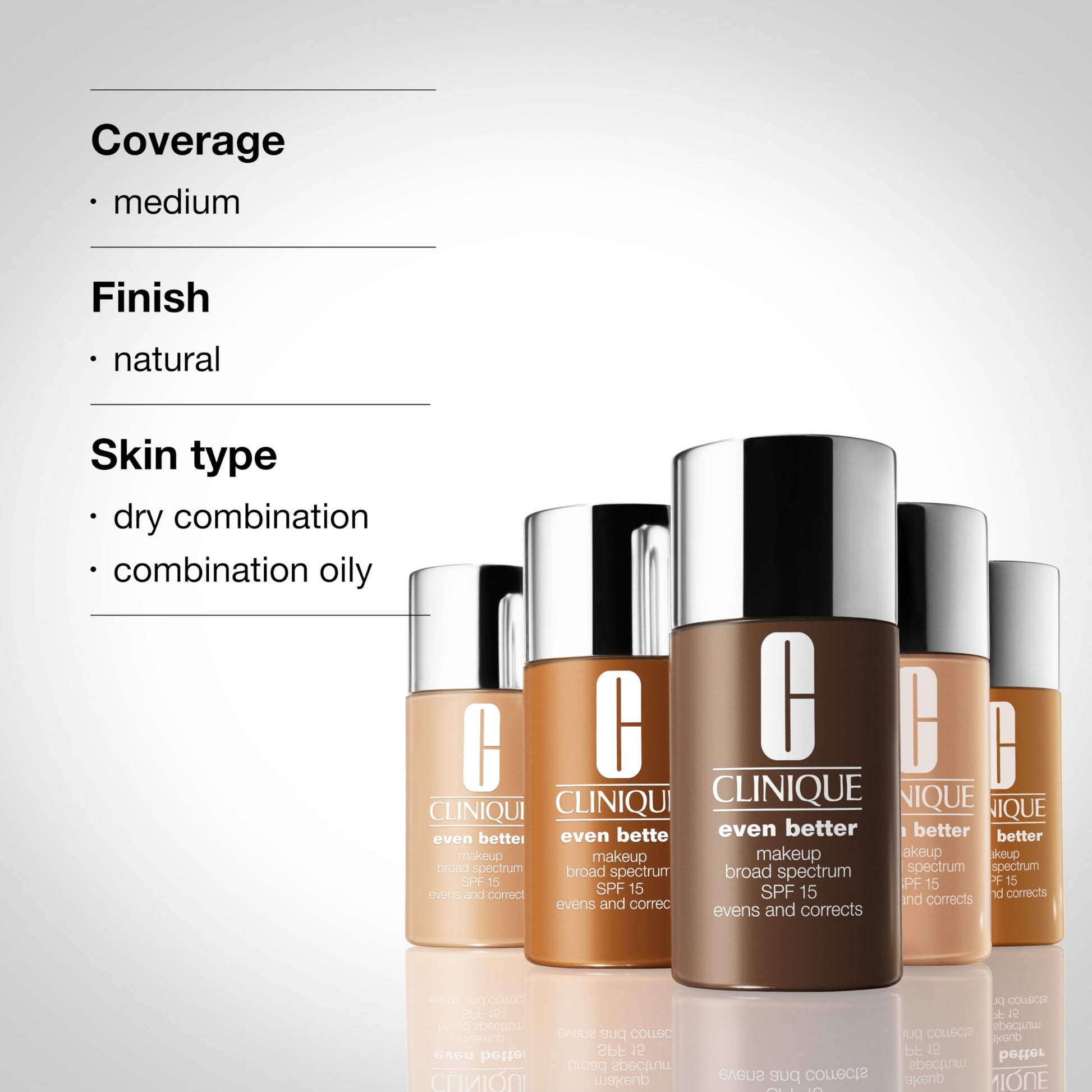 Clinique Even Better Makeup Medium Coverage Foundation Broad Spectrum SPF 15 | Evens Skin Tone + Reduces Dark Spots, Cream Chamois Clinique
