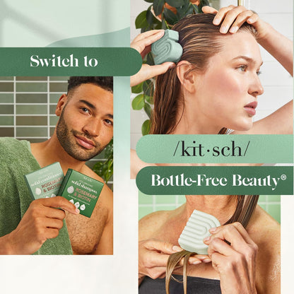 Kitsch Rosemary & Biotin Shampoo and Conditioner Set for Hair Growth - Strengthening, Thickening & Volumizing Shampoo and Conditioner Bar - Paraben, Sulfate & Silicone Free - 2 pack - Available at All In One Marketplace Canada
