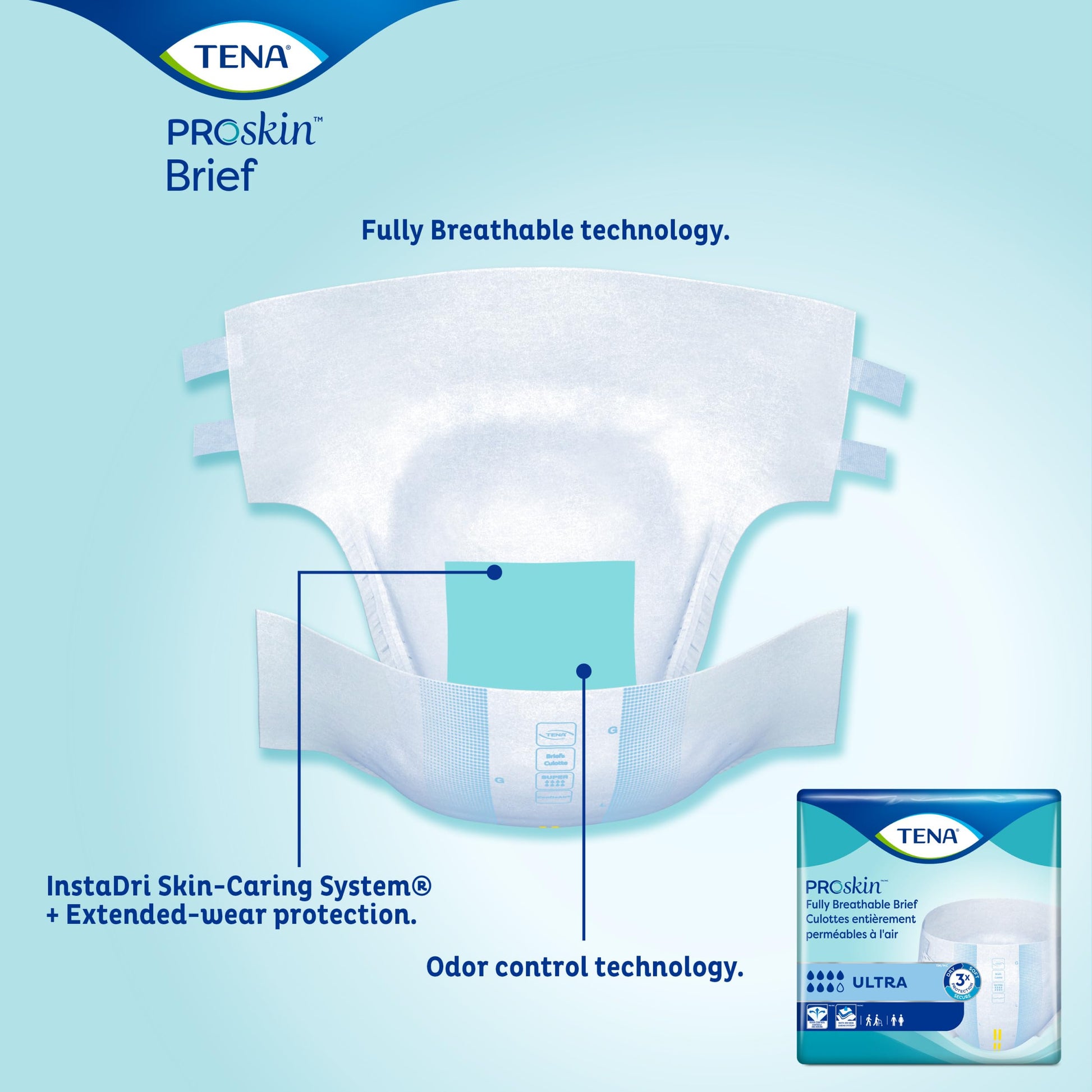 TENA Adult Incontinence, Discrete Disposable, Briefs, Comfortable Fit, Ultra Absorbency, Unisex, Large (L), 40 Count TENA
