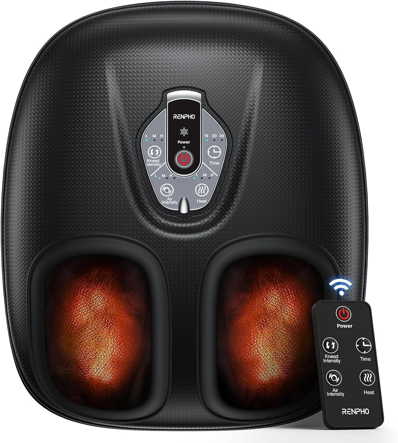 RENPHO Foot Massager with Heat, Deep Kneading Electric Shiatsu Foot Massager Machine with Wireless Remote Control, 3 Heating Levels & Air Compression, Birthday Gifts for Women Men - Available at All In One Marketplace Canada