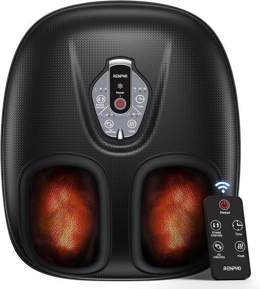 RENPHO Foot Massager with Heat, Deep Kneading Electric Shiatsu Foot Massager Machine with Wireless Remote Control, 3 Heating Levels & Air Compression, Birthday Gifts for Women Men - Available at All In One Marketplace Canada