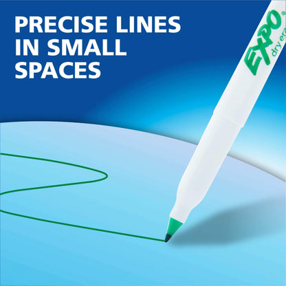EXPO Dry Erase Markers, Low Odour Ink, Assorted Colours, Ultra Fine Tip, 8 Count