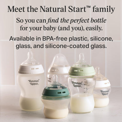 Tommee Tippee Natural Start Baby Bottle Set, Breast-Like Nipples, 0m+ Tommee Tippee