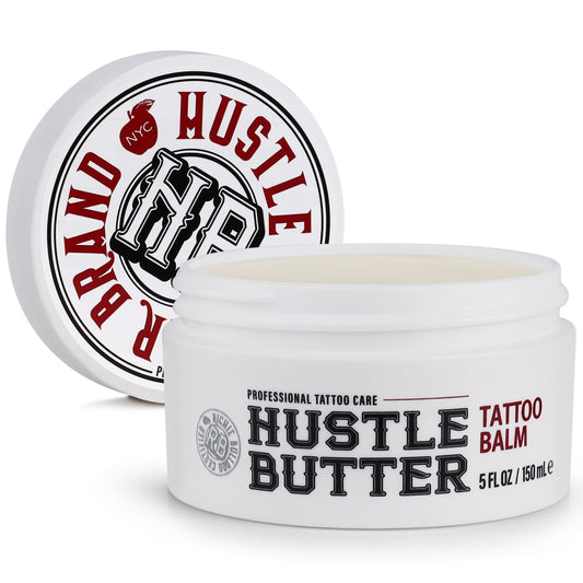 Hustle Butter Tattoo Aftercare 5oz Tattoo Balm, Heals + Protects New Tattoos and Rejuvenates Older Tattoos - 100% Vegan Tattoo Cream No-Petroleum - Available at All In One Marketplace Canada