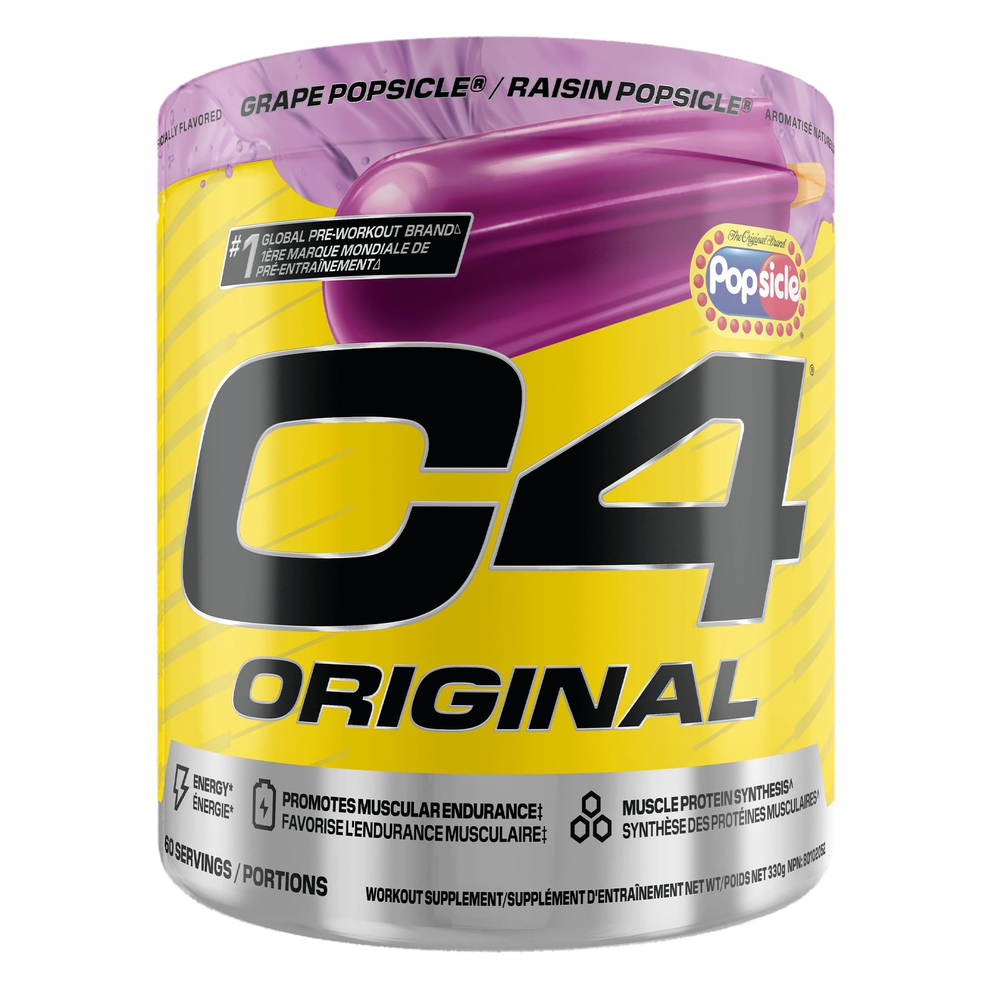 Cellucor C4 Original Pre Workout Powder - Sugar Free Preworkout Energy for Men & Women - 150mg Caffeine, Beta Alanine, Creatine - Grape Popsicle, 60 Servings Cellucor