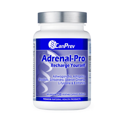 CanPrev Adrenal-Pro Recharge Yourself, 120 Vegan V-Caps with Siberian Ginseng, 30-Day Supply with Ashwagandha, Astragalus, L-Tyrosine, B5 & B6 - Supports Energy Levels, Physical and Mental Vitality - Available at All In One Marketplace Canada