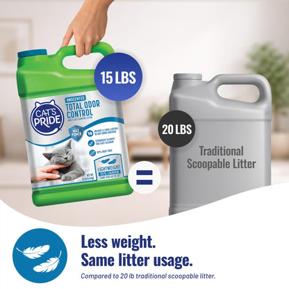Cat's Pride Fresh and Light Premium Clumping Fragrance Free Scoopable Cat Litter Jug, 15-Pound Cat's Pride