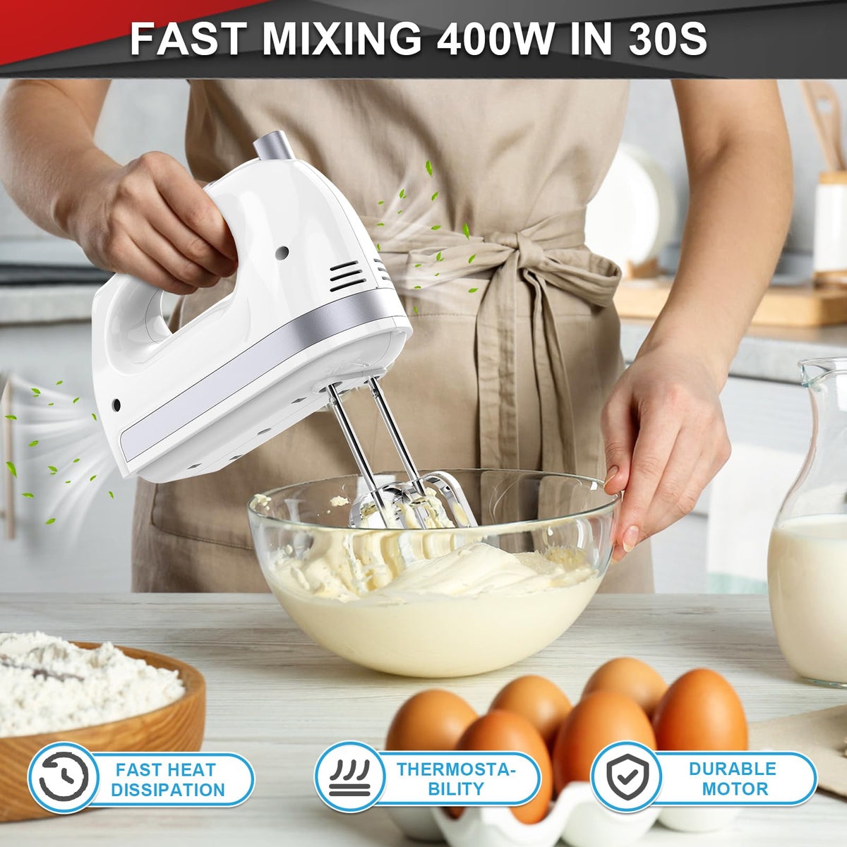 Lord Eagle Hand Mixer Electric Handheld 400W, 5-Speed Lightweight 🍁 All In One Marketplace Canada