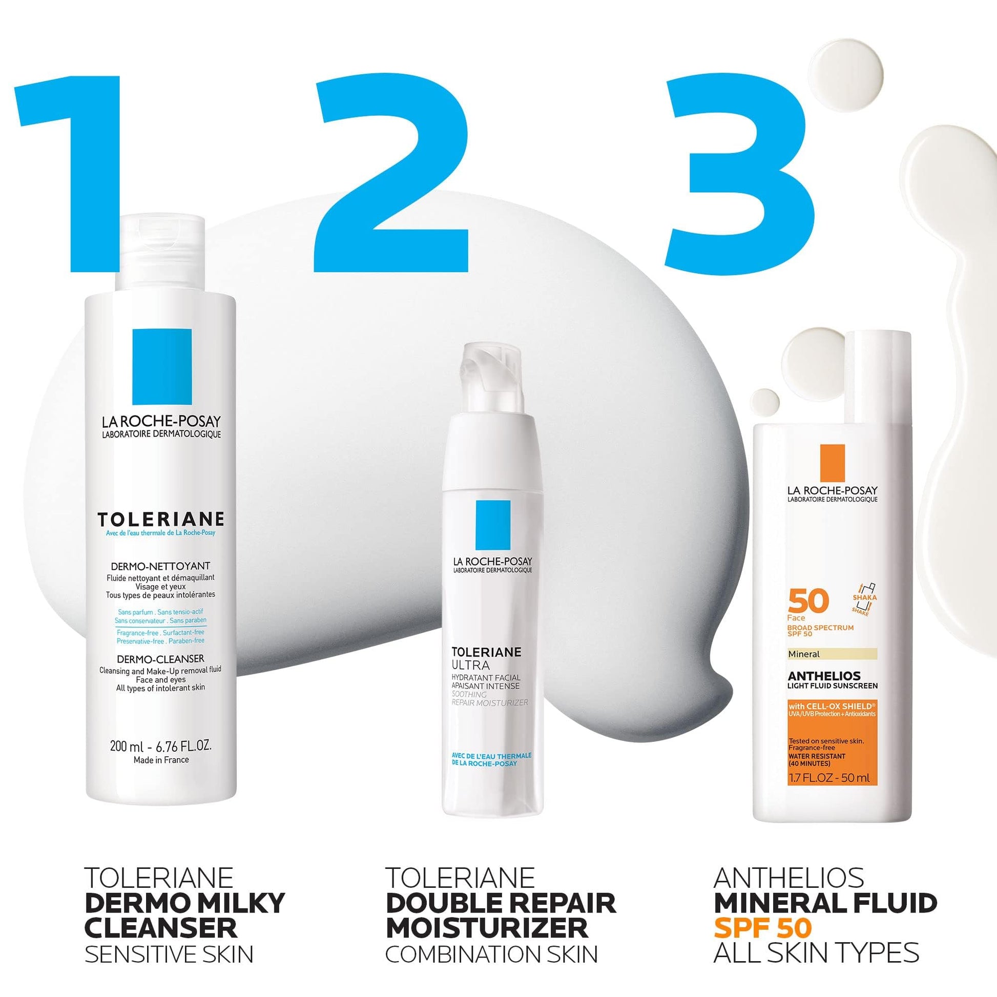 La Roche Posay Face Wash for Sensitive Skin, Toleriane Dermo-Cleanser with Glycerin to Calm Skin, Gently Cleanses & Removes Makeup, Fragrance-Free & Dermatologist Recommended, 200mL