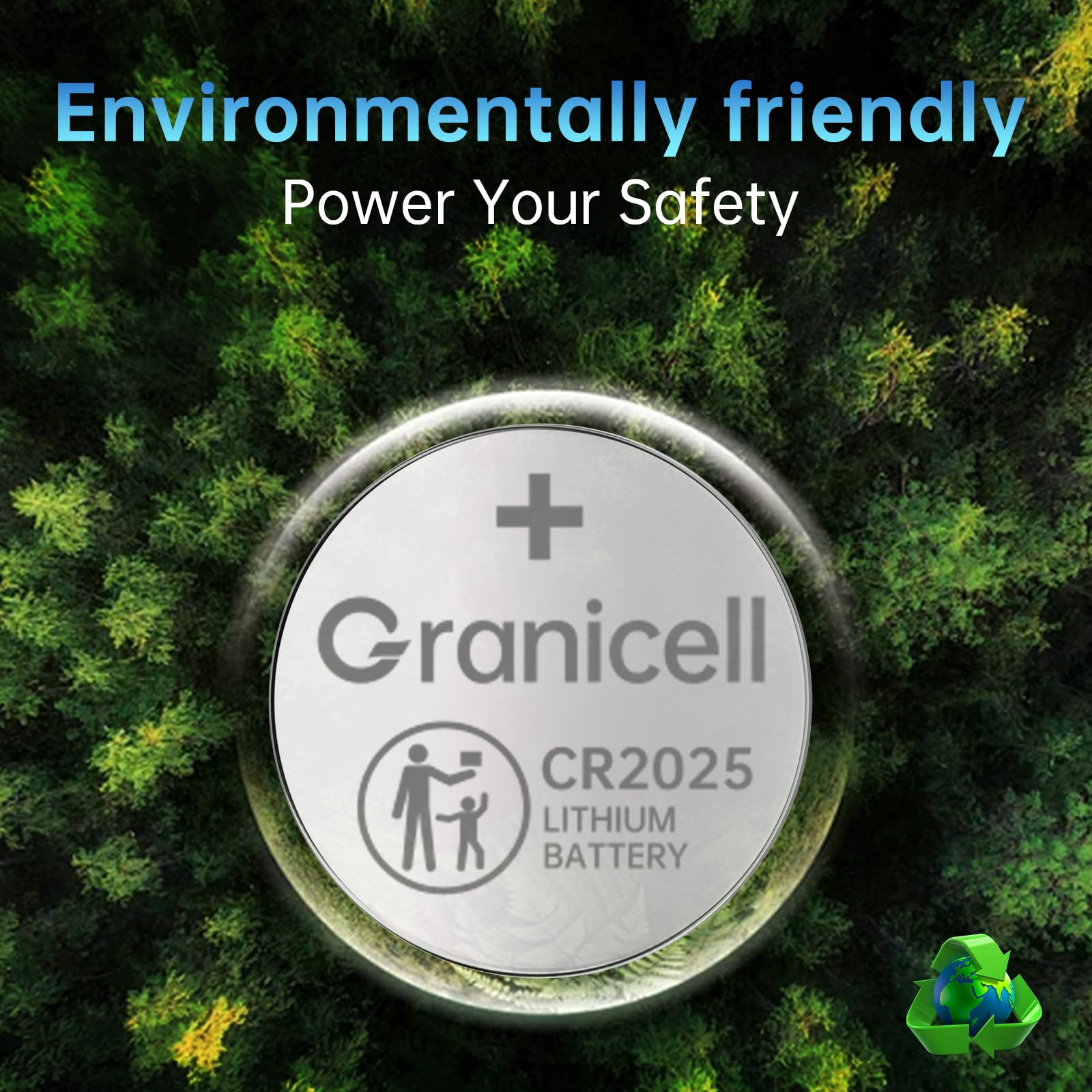 Granicell 2025 Battery Compatible with Medical and Fitness Devices CR2025 Lithium 3V Coin Battery for Child Safety, Suitable for Key Fobs,Car Remote, Watch, Candle and More (CR2025-6) - Available at All In One Marketplace Canada
