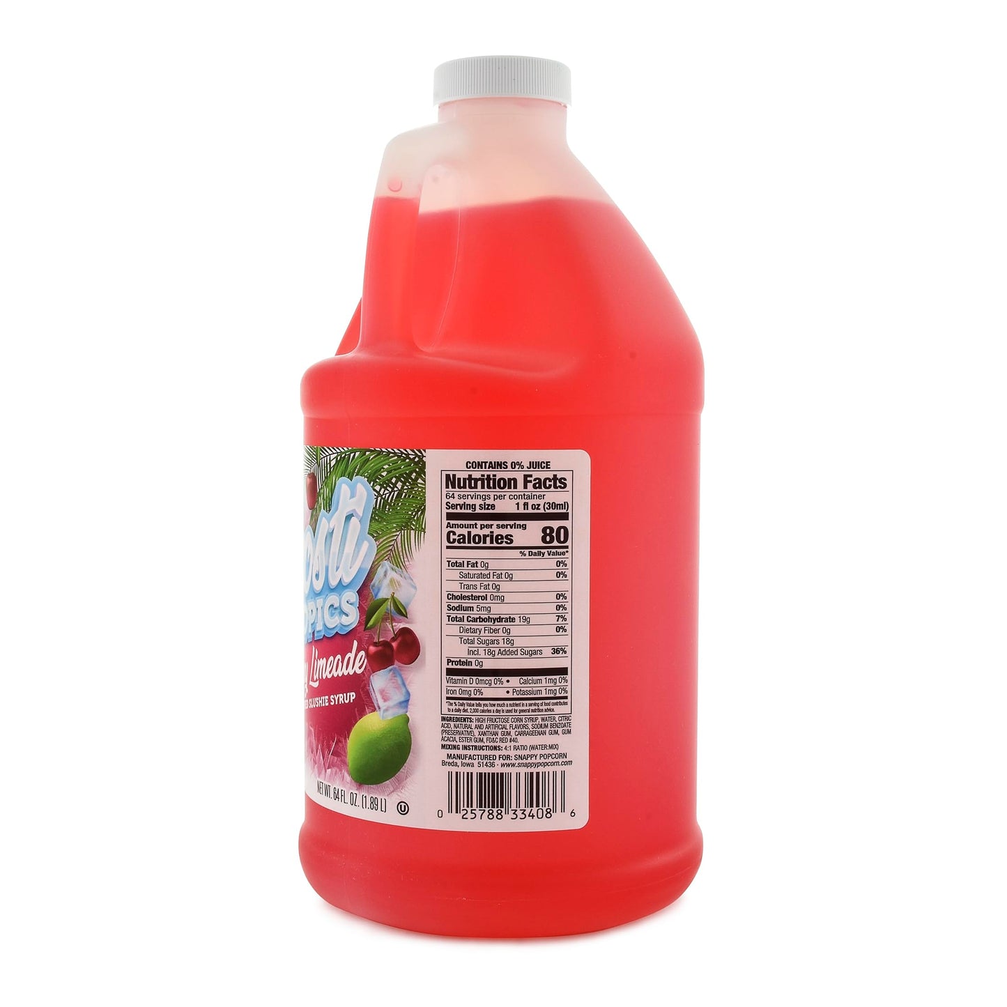 Snappy Frosti Tropics Cherry Limeade Slushy Mix, Slushie Syrups for Machine, Granita Slushy Syrup, Slushie Mix For Frozen Drink Blender, 1/2 Gallon 🍁 All In One Marketplace Canada