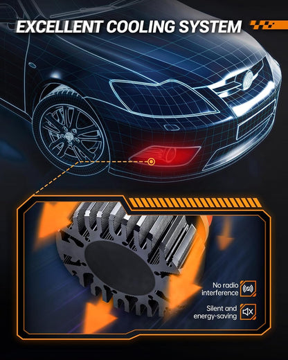 SEALIGHT H4/9003/HB2 LED Headlight Bulbs 50000 Lumens 800% Brightness, X1 Dual High/Low Beam LED Headlights Conversion Kit, 6000K Xenon White, H4 Halogen Replacement, IP67 Waterproof, Pack of 2