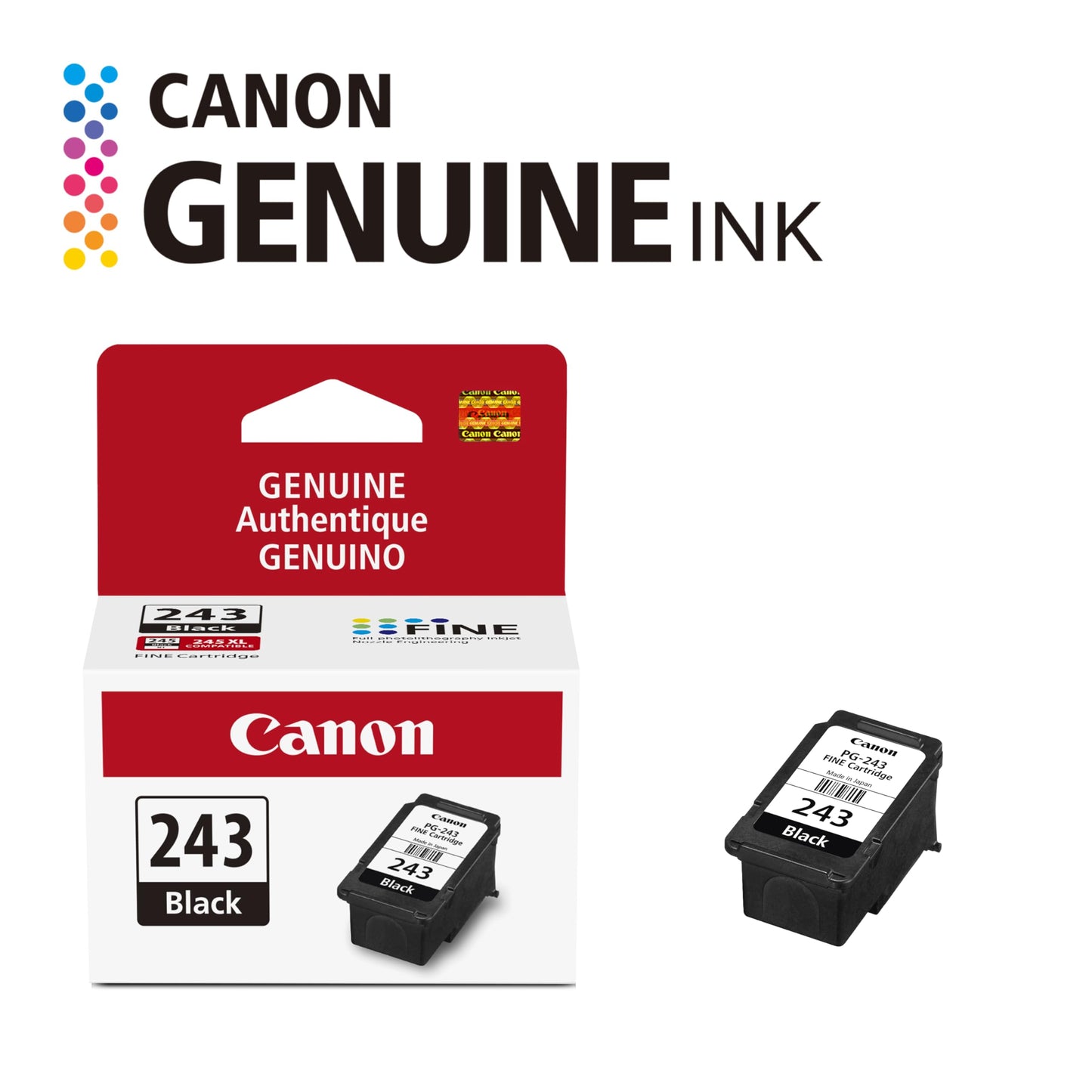 Canon PG-243 Black Ink Cartridge Compatible to Printer iP2820 MX492, MG2420, MG2520, MG2920, MG2922, MG2924 MG3020, MG2525, TS3120, TS302, TS202 and TR4520