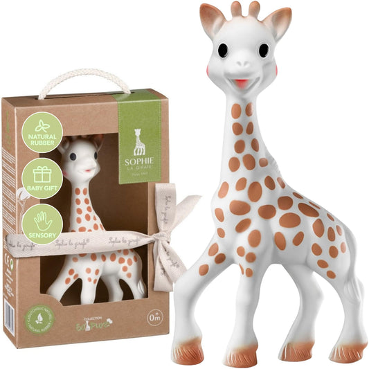 Sophie la Girafe - So Pure Box - Original Baby Teething Toy 100% Natural Rubber - BPA-Free, Non-Toxic, Vegan, Sensory Stimulating Teether for Newborns 0+ Months - 616331