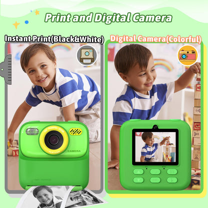 Upgrade Kids Camera Instant Print for Boys and Girls, 1080P HD Dual-Lens Selfie Digital Camera with Print Paper & 32G Card, Christmas Birthday Gifts Toys for Toddler and Teenagers Age 3-16 Years Old 🍁 All In One Marketplace Canada