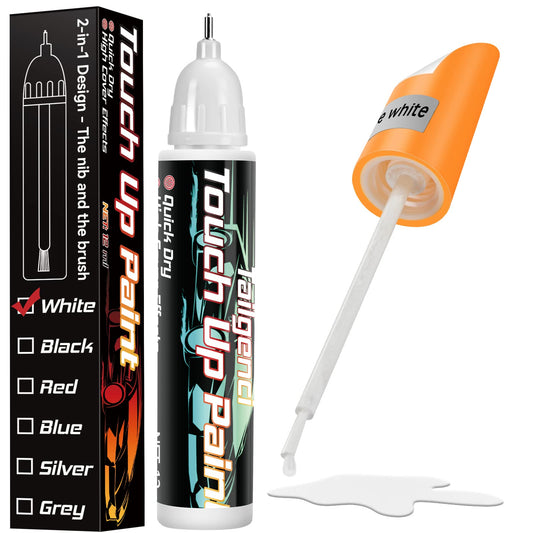 Touch Up Paint For Cars, Two-In-One Car Paint Scratch Repair, Quick And Easy, Automotive Touch Up Paint (White)