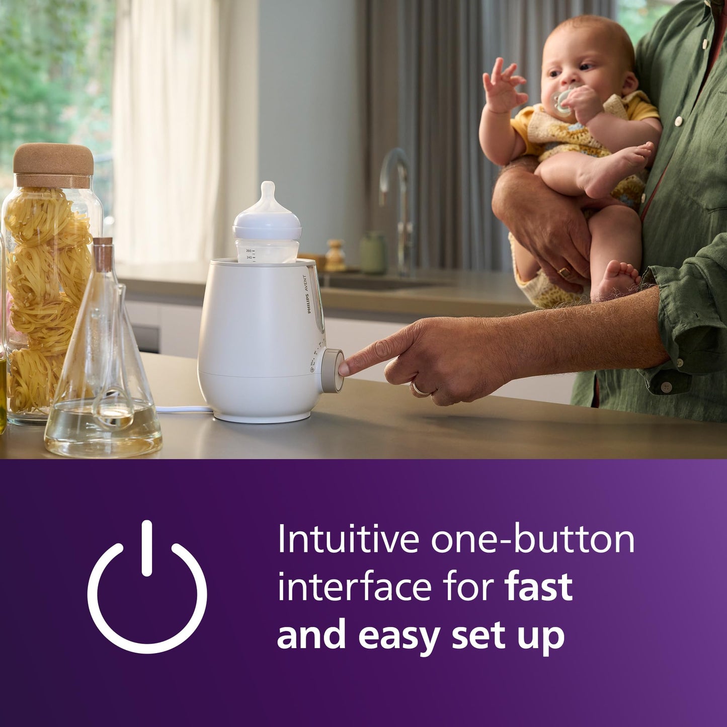 Philips Avent Premium 2-in-1 Warmer & Sterilizer - with Hospital-Standard Water Bath Technology, Smart Temperature Sensor, Hotspots Prevention, Chemical-Free Sterilization, with Tongs, Model SCF359/20