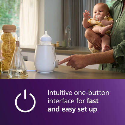 Philips Avent Premium 2-in-1 Warmer & Sterilizer - with Hospital-Standard Water Bath Technology, Smart Temperature Sensor, Hotspots Prevention, Chemical-Free Sterilization, with Tongs, Model SCF359/20