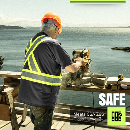 Pioneer High Vis Shirt for Men - Safety T-shirt - Class 1