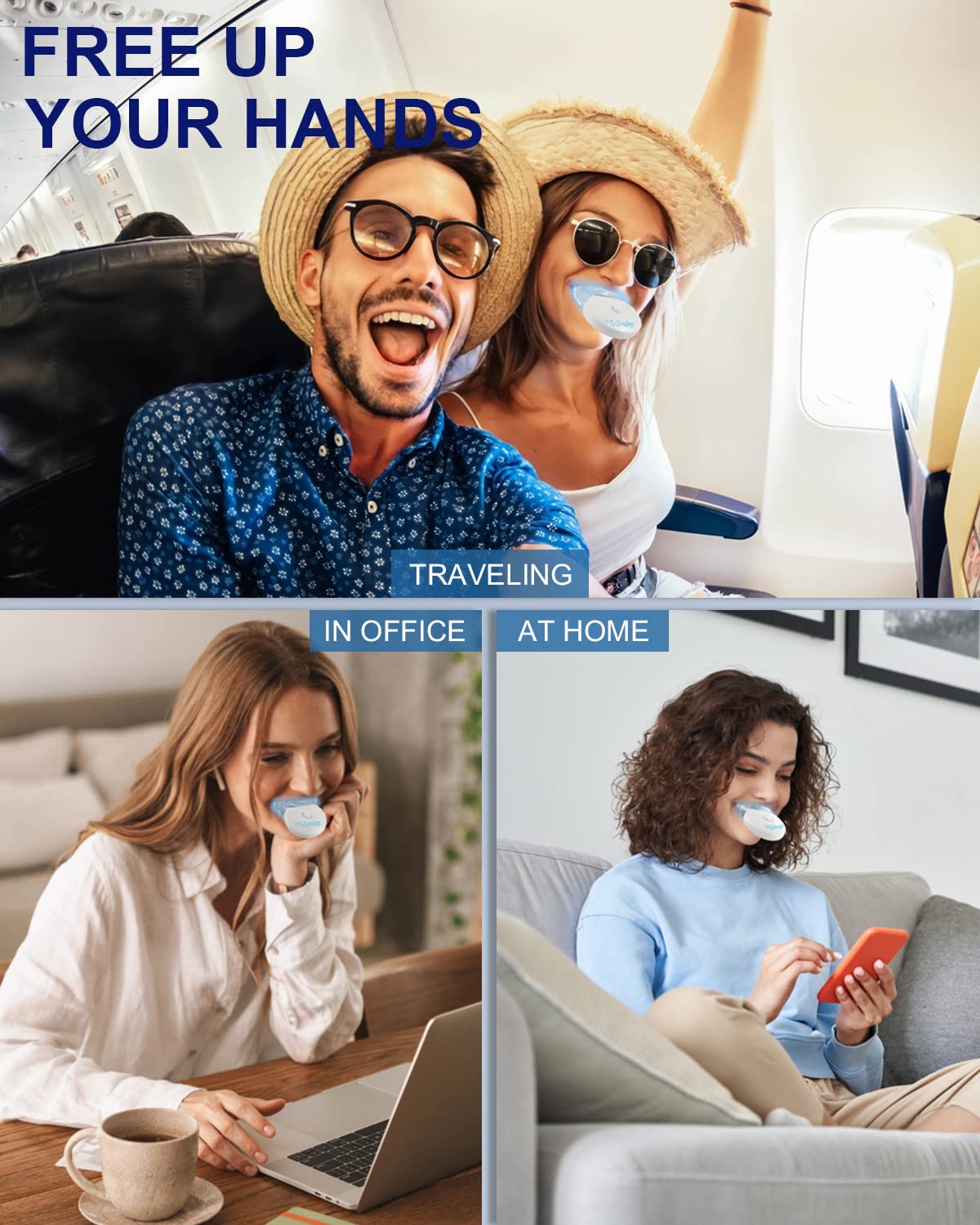 MySmile Teeth Whitening Kit with Whitening Light - 4Pcs Non-Sensitive Enamel Safe Teeth Whitening Gel,10 Min Fast-Result Home Tooth Whitening Dental Care Help Remove Teeth Stain - Available at All In One Marketplace Canada