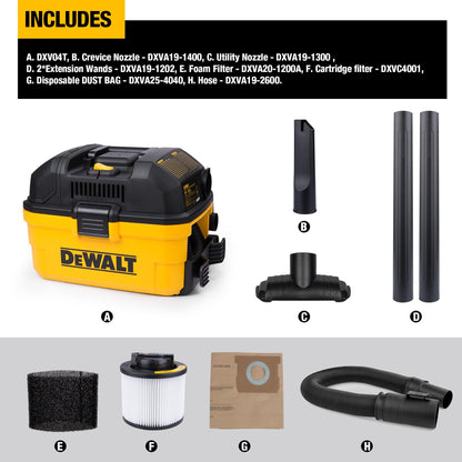 DEWALT DXV04T Portable 4 Gallon Wet/Dry Vacuum, Yellow 🍁 All In One Marketplace Canada