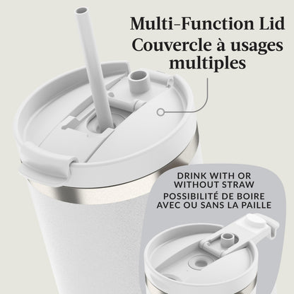Contigo Streeterville Tumbler, 40 oz (1.18 L), Insulated Stainless Steel Water Bottle with Straw and Leak-Proof Lid, Salt Contigo