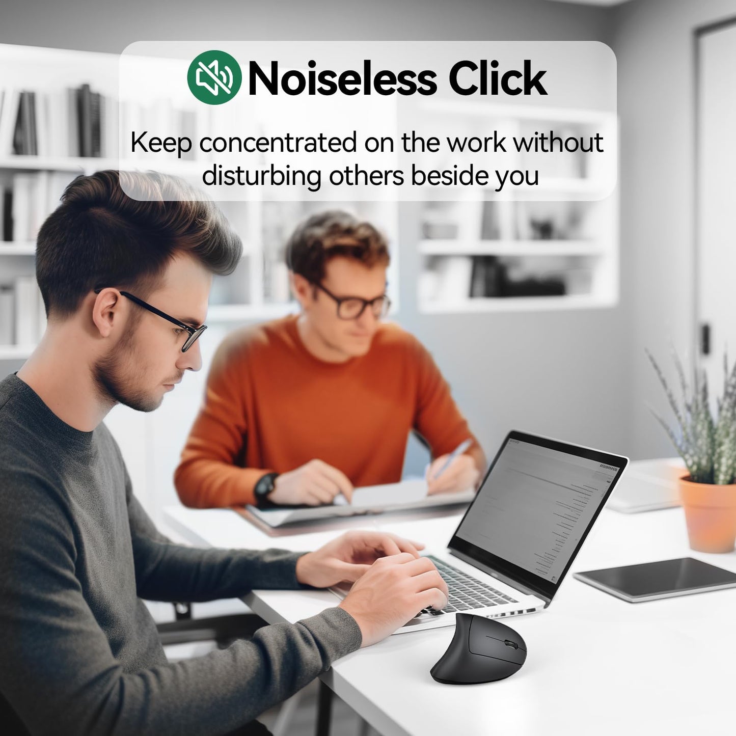TECKNET Ergonomic Mouse, Rechargeable Vertical Ergo Mouse Wireless, Silent 2.4GHz 6 Buttons Optical Carpal Tunnel Mouse, 5 Adjustment Levels, Up to 4800DPI Wireless Mouse for Laptop, Desktop, PC - Available at All In One Marketplace Canada