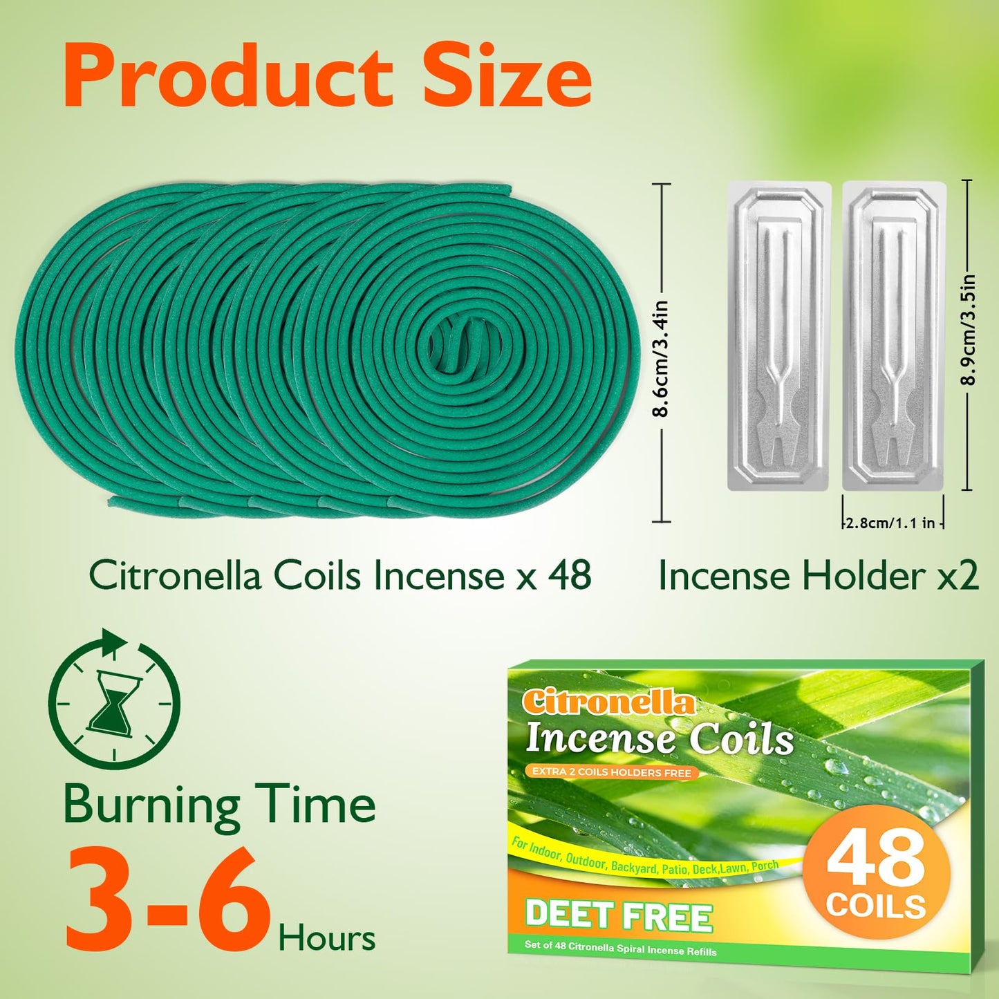 SCENTORINI Citronella Incense, Citronella Coils with Coil Holder, 48 Pcs, Suitable for Summer Home Outdoor Use, Pool Side, Patio, Porches, Courtyards, Farms, Garden Planting Area - Available at All In One Marketplace Canada