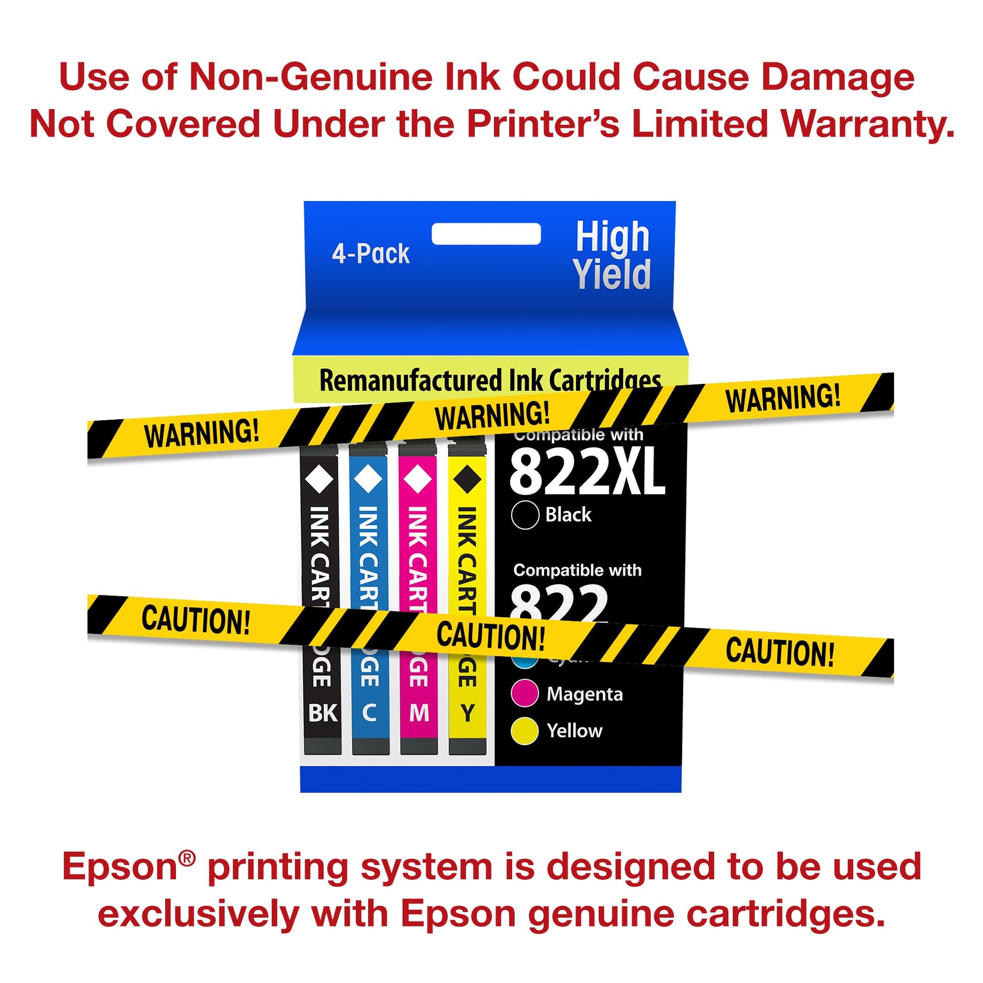 Epson 822 Genuine Ink Cartridge XL Black and Standard Color Combo Pack Epson