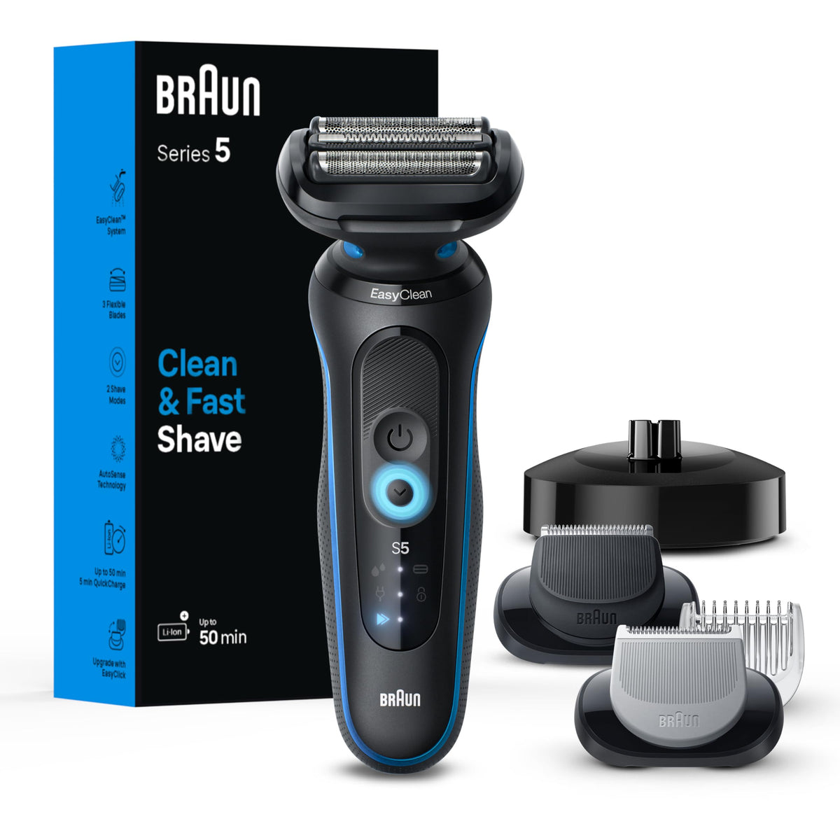 Braun Electric Razor for Men Series 5, Beard Shaver, Electric Shaver with Body Groomer S5 5150cs