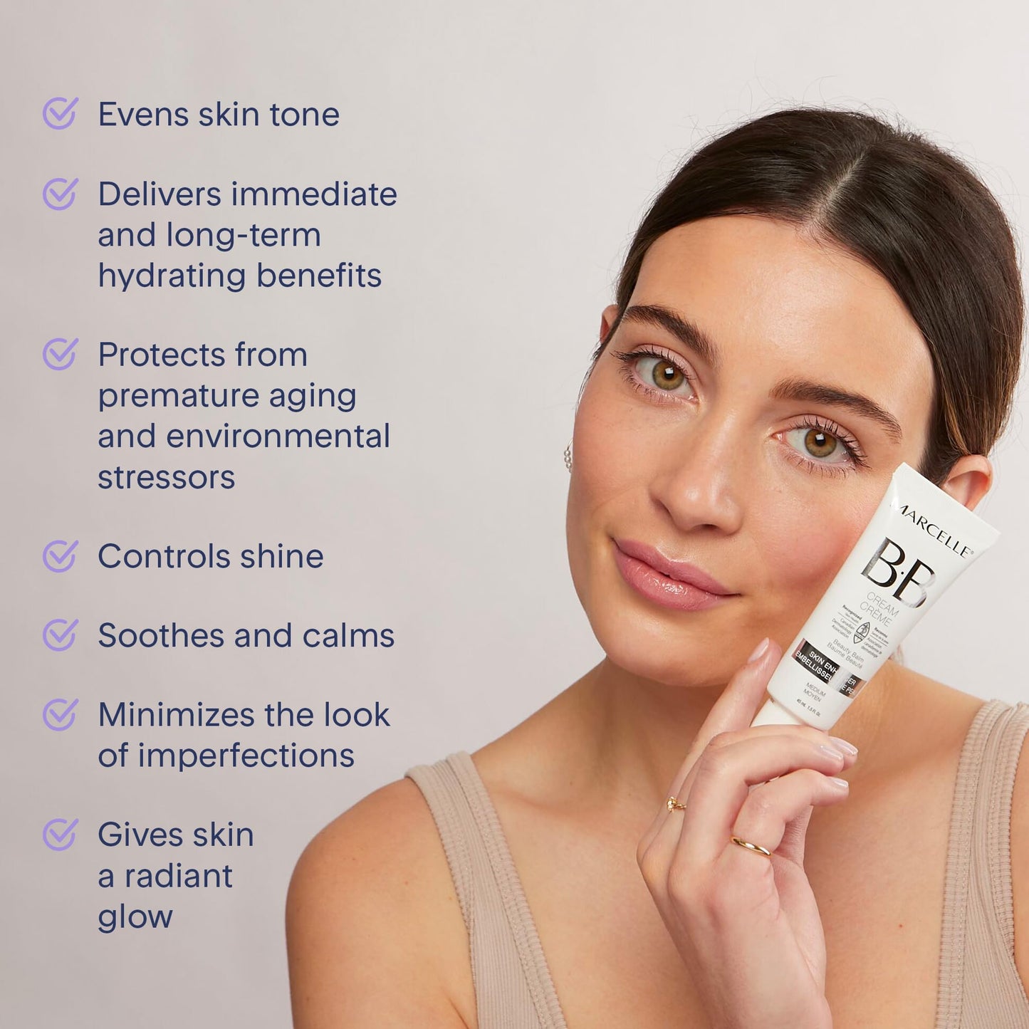Marcelle BB Cream Beauty Balm, Medium to Dark, Tinted Moisturizer, Skin Enhancer, Lightweight, Hydrating, Hypoallergenic, Non-Comedogenic, Fragrance-Free, Paraben-Free, Oil-Free, Cruelty-Free, 45 mL 🍁 All In One Marketplace Canada