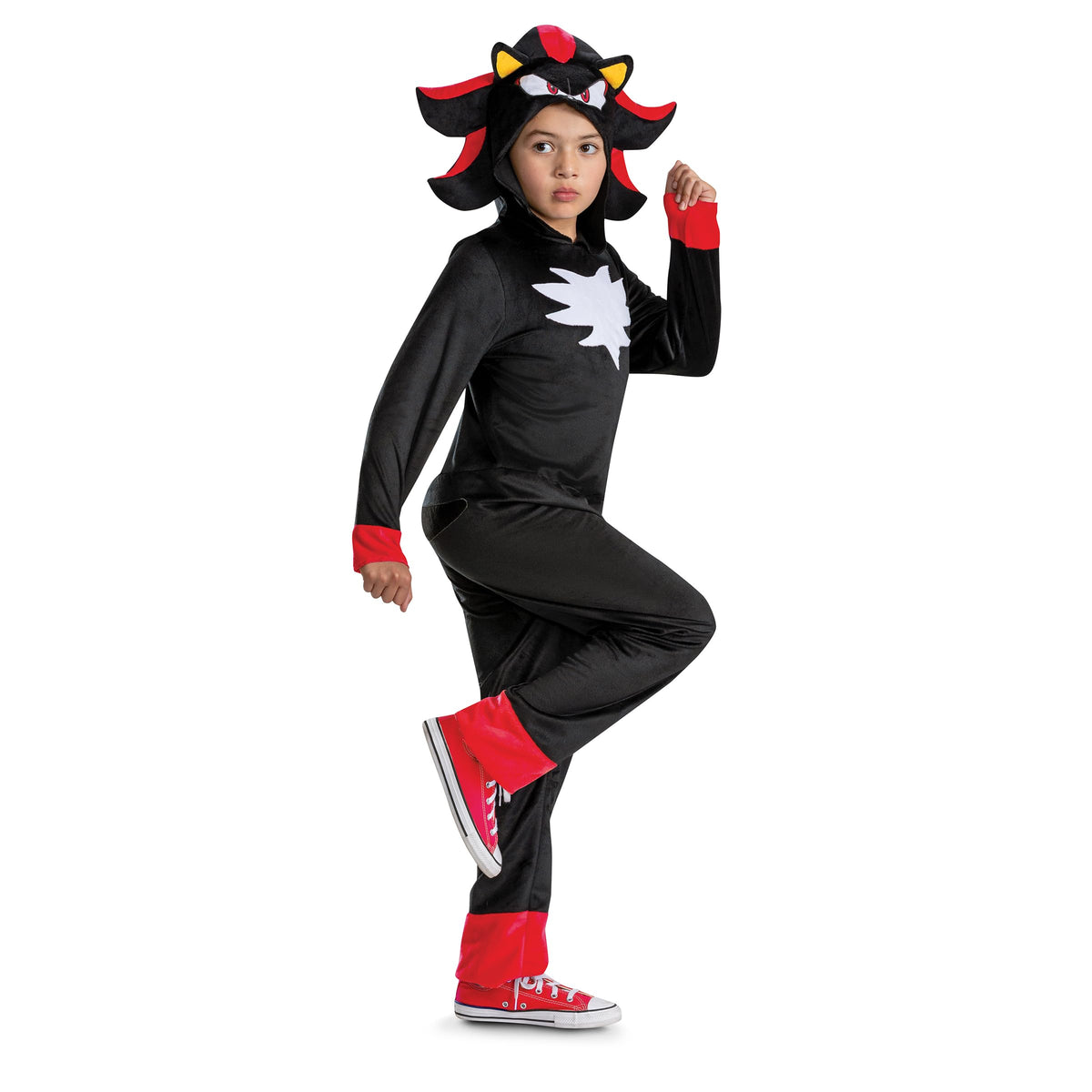 Sonic Shadow Costume for Kids, Officially Licensed Sonic The Hedgehog Halloween Costume Outfit, Size (7-8)