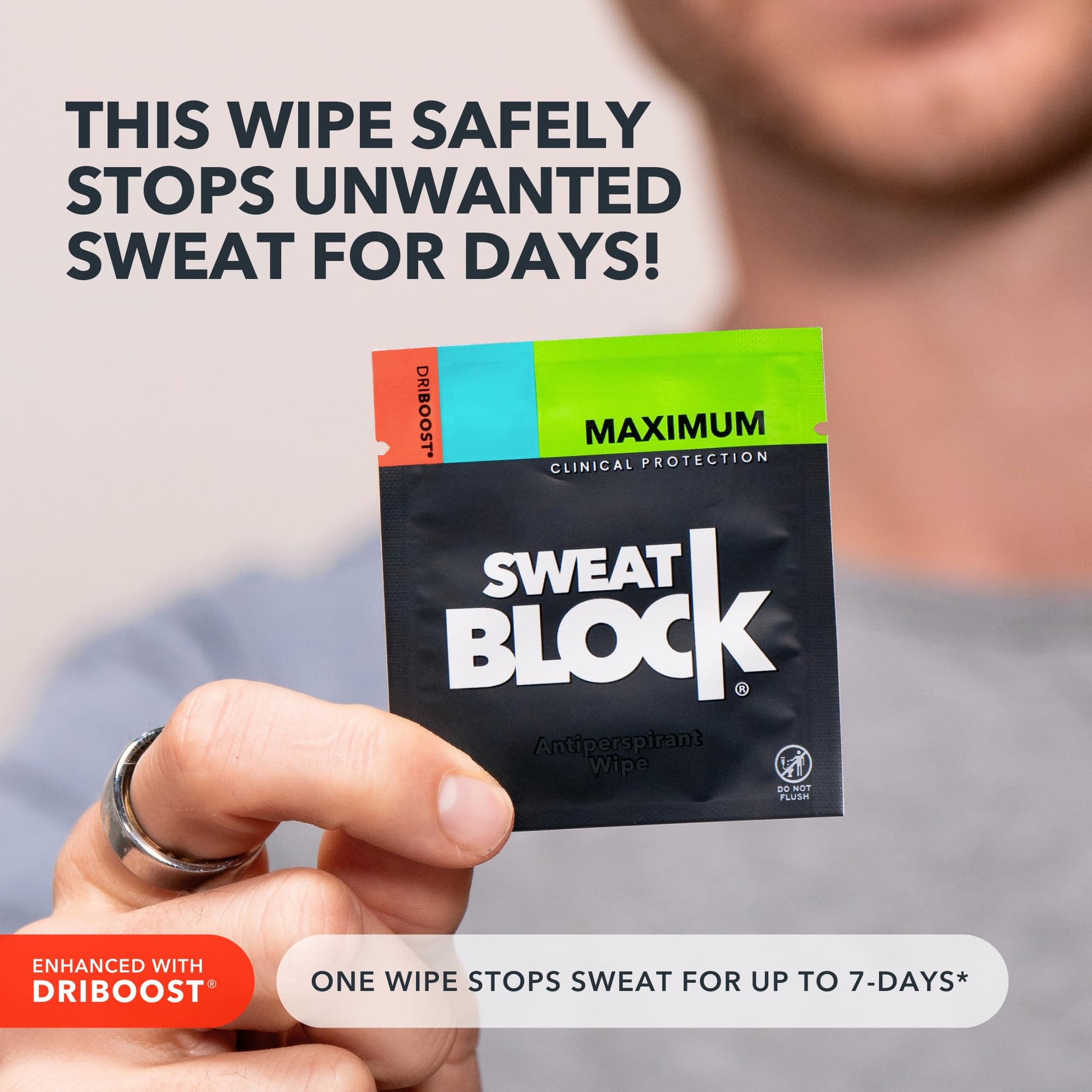 SweatBlock Clinical Strength Antiperspirant Wipes- Treat Hyperhidrosis & Excessive Sweating - Up to 7 Days Protection Per Wipe - 10 count - Unisex - Available at All In One Marketplace Canada