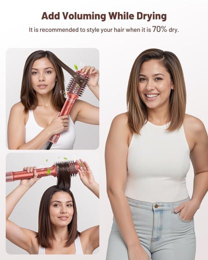 HITTIONA 6 IN 1 Hot Air Styler & Hair Dryer Brush, 1500W Multi Hair Styler