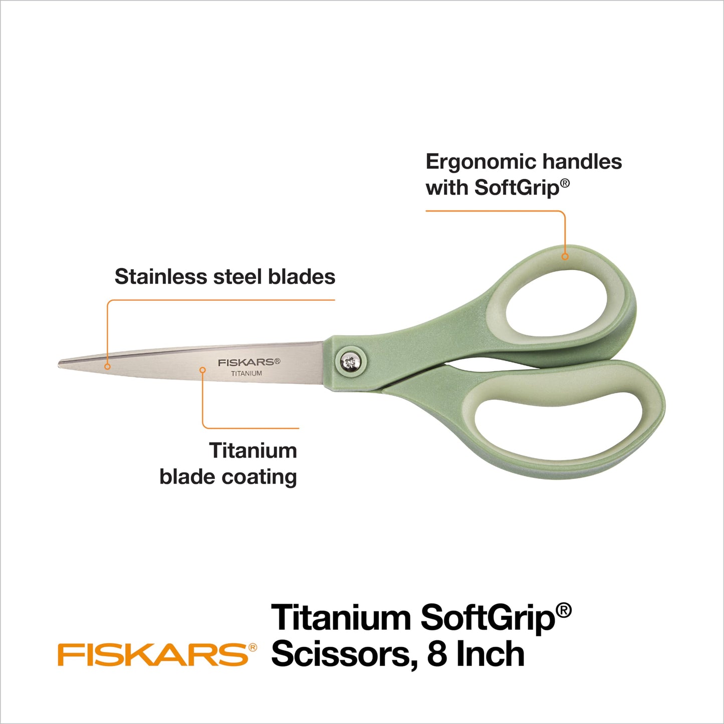 Fiskars 8 Inch Titanium Softgrip Scissors, Color 3 Pack 🍁 All In One Marketplace Canada