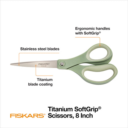 Fiskars 8 Inch Titanium Softgrip Scissors, Color 3 Pack 🍁 All In One Marketplace Canada