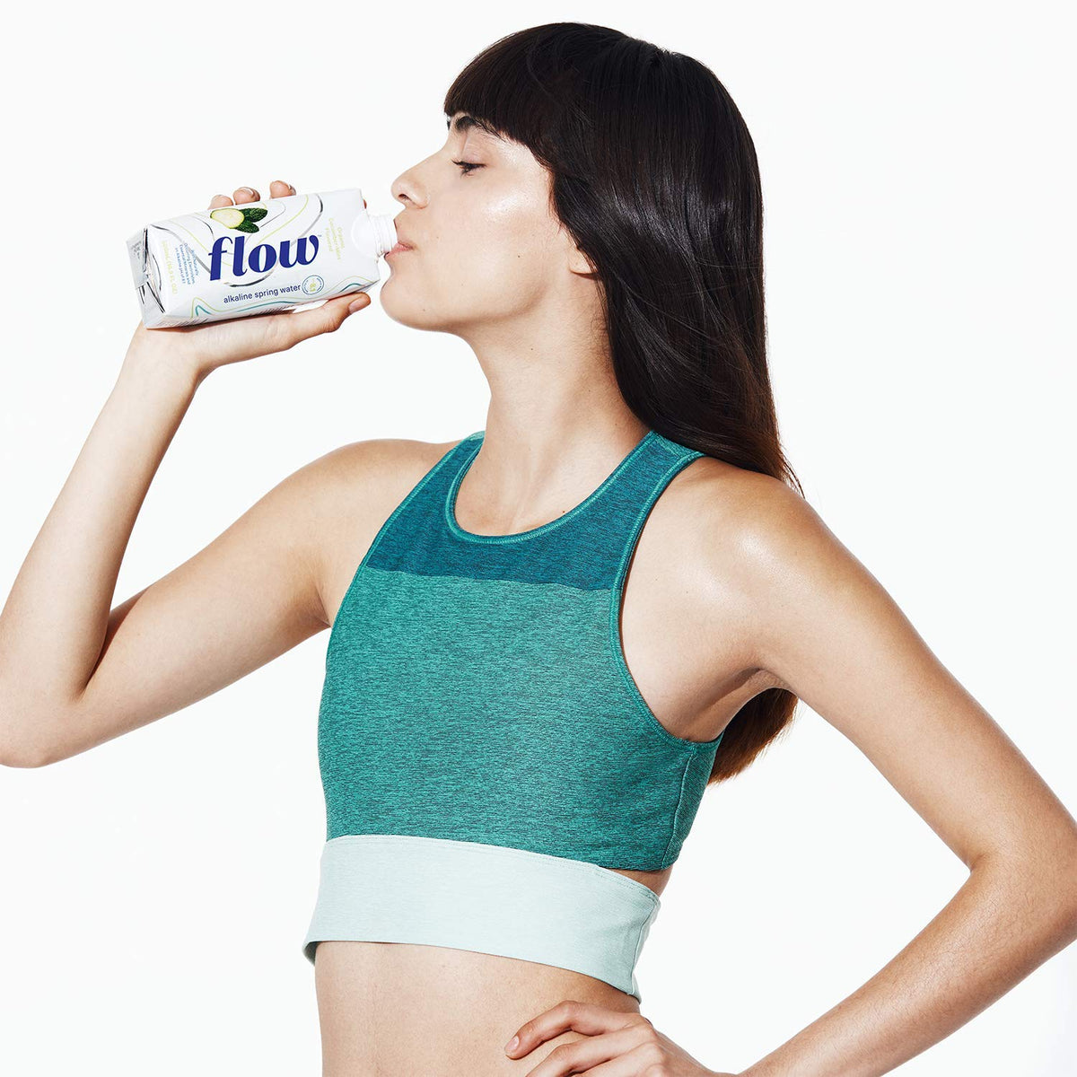 Flow Mineral Spring Water, Cucumber + Mint, 500 ml, 12 Pack