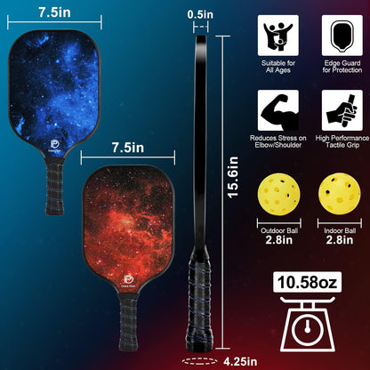 DULCE DOM Pickleball Paddles, USAPA Approved Lightweight Pickle-Ball Set with 4 Premium Balls and Bag, Perfect Raquette Gifts fo Women Men