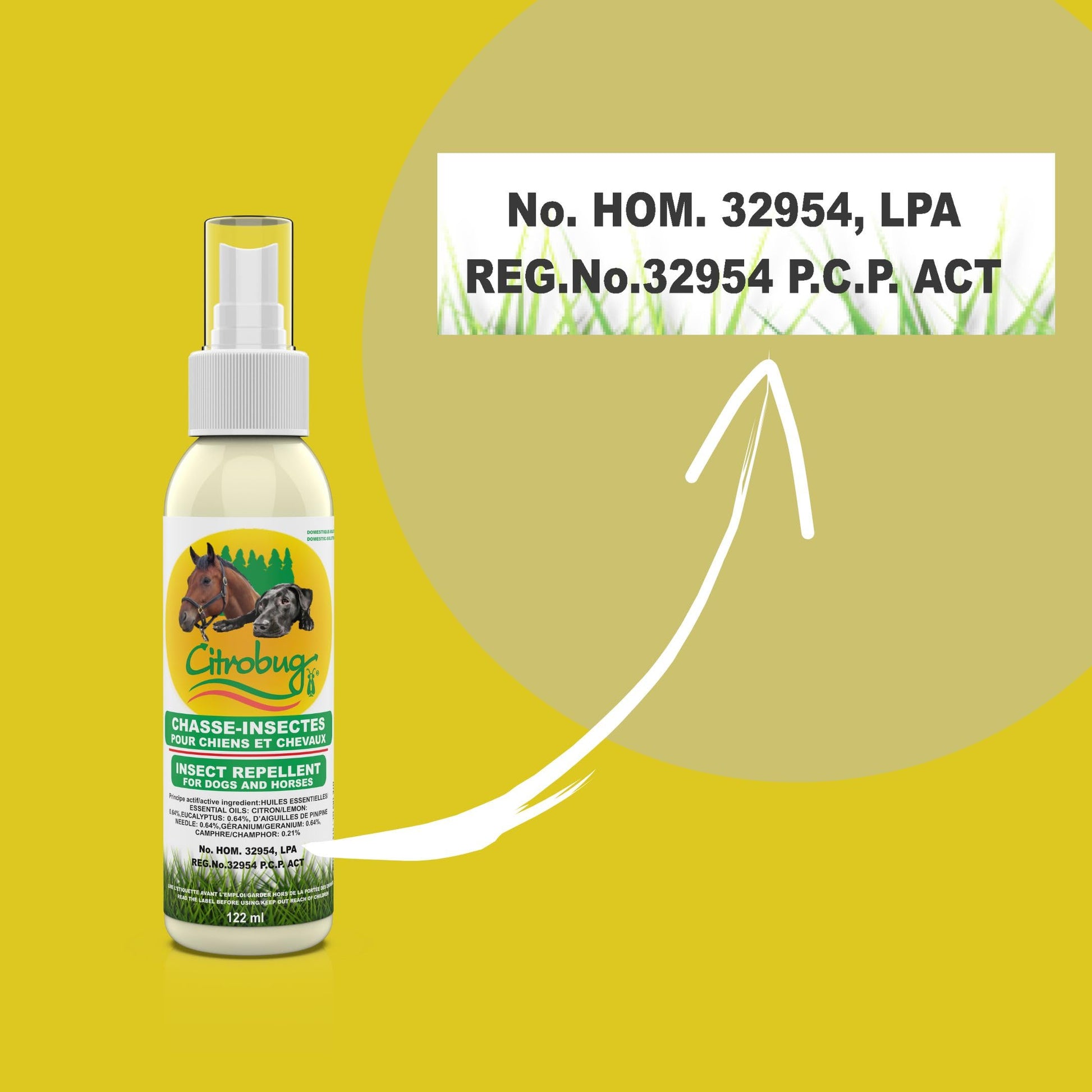 Citrobug Essential Oils Based Insect Repellent for Dogs and Horses - No Deet, 122 ml