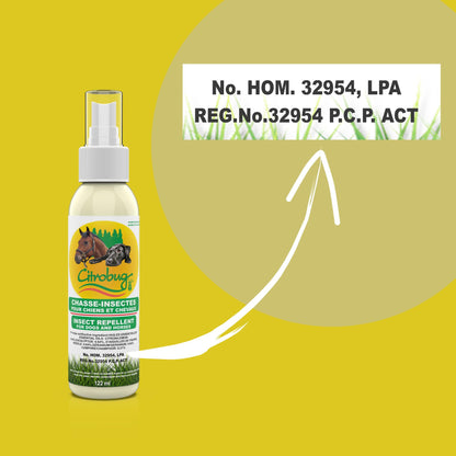 Citrobug Essential Oils Based Insect Repellent for Dogs and Horses - No Deet, 122 ml