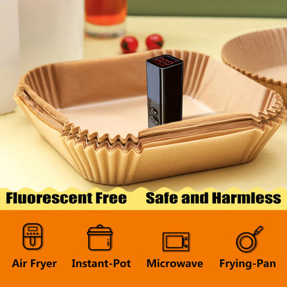Air Fryer Liners, Airfryer Liners Disposable Square 9 Inch for 5-8QT Basket, Parchment Paper for Air Fryer Non-Stick Air Fryer Paper, Food Grade Air Fryer Parchment Paper Liners for Roasting Microwave - Available at All In One Marketplace Canada