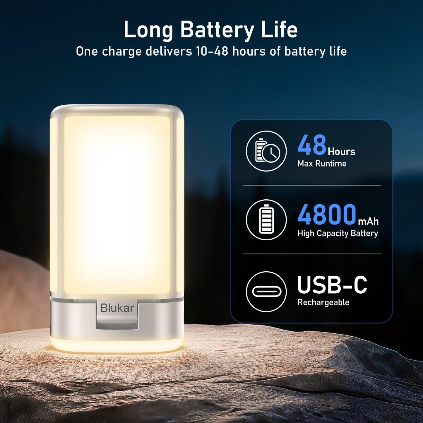 Blukar 116 LED Camping Lantern Rechargeable, 2000L Super Bright Camping Lights Lamp,7 Light Modes, 4800mAh Long Battery Life,90°Adjustable Outdoor Hanging Tent Accessories for Hiking Emergency Fishing