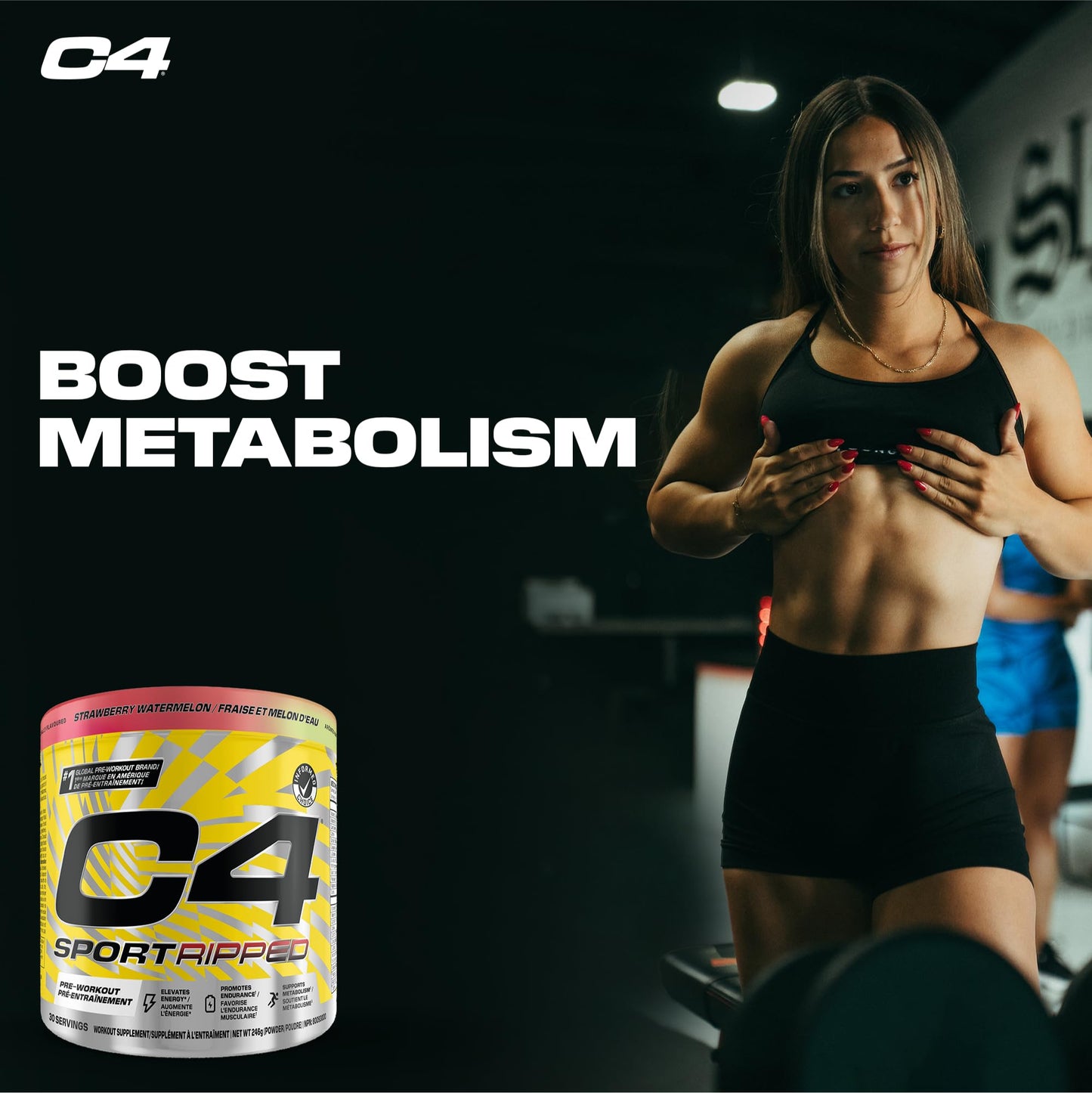 Cellucor C4 Ripped Thermogenic Pre Workout Powder - Informed-Choice Certified Preworkout Energy & Fat Metabolism - Strawberry Watermelon, 30 Servings - Available at All In One Marketplace Canada