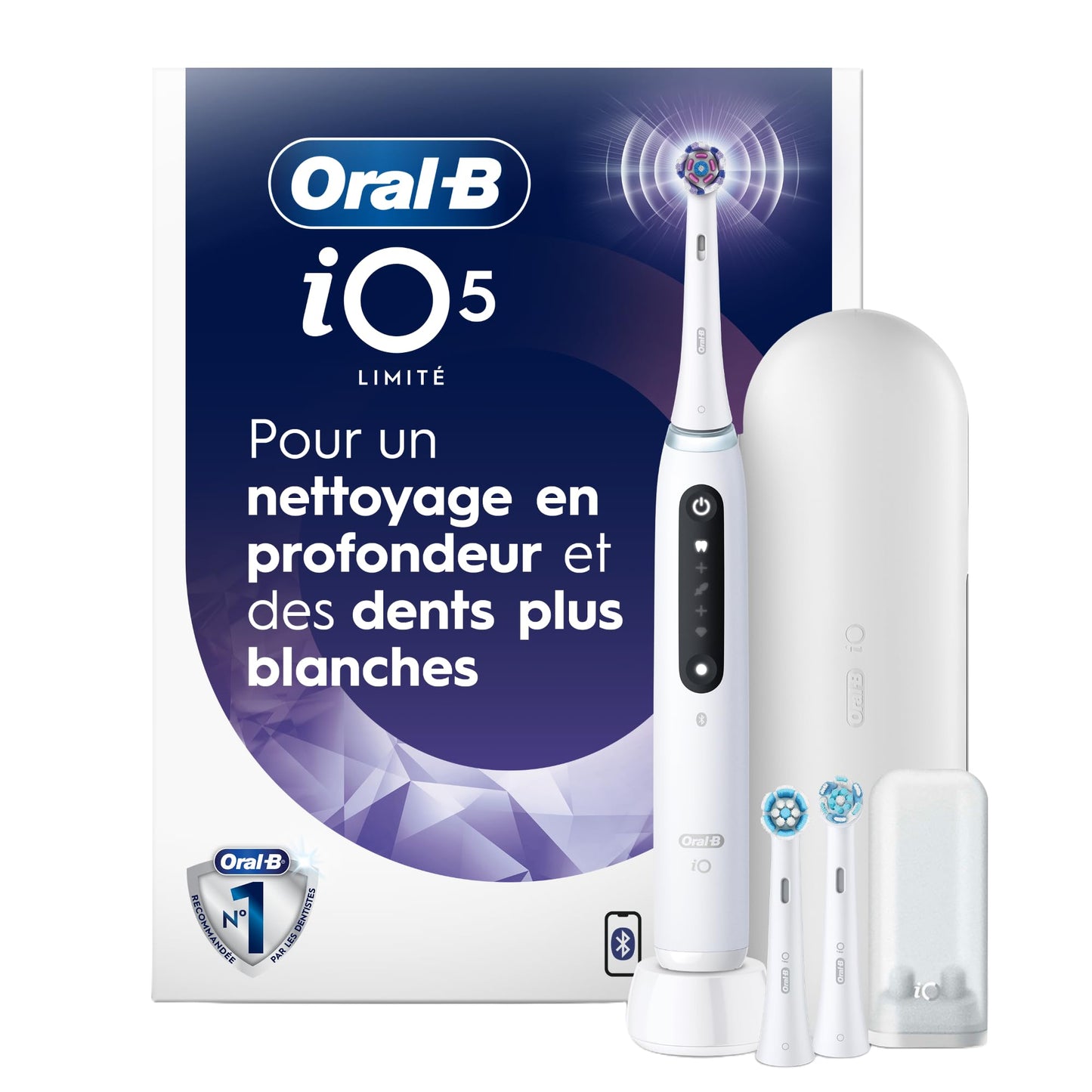 Oral-B iO Series 5 Limited Electric Toothbrush with (3) Brush Head, Rechargeable, White Oral-B