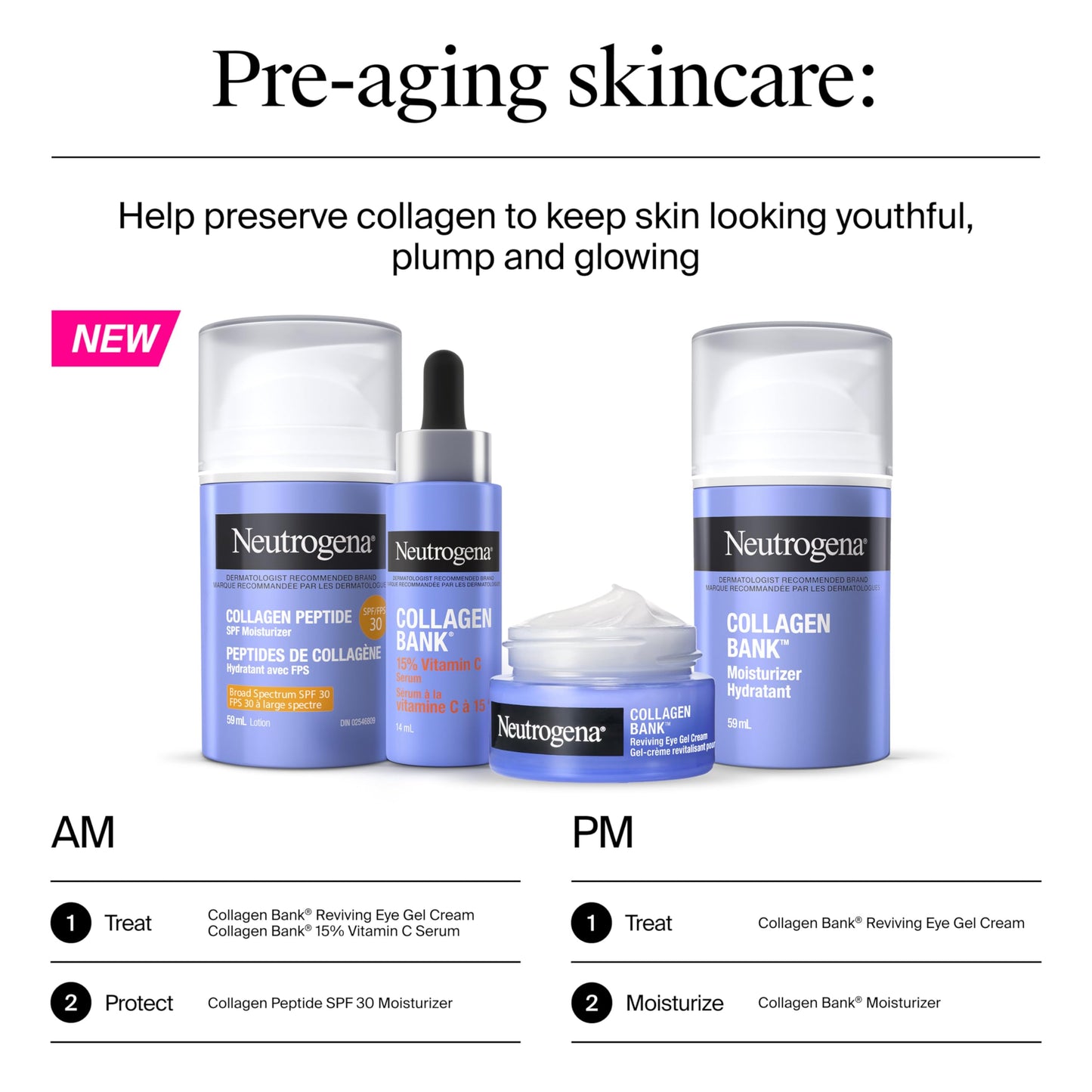 Neutrogena Collagen Bank Face Moisturizer, Daily Anti-Aging Neck Collagen Cream with Bakuchiol, Cream to Support Skin’s Natural Collagen for Visibly Plump Skin, 79 mL 🍁 All In One Marketplace Canada