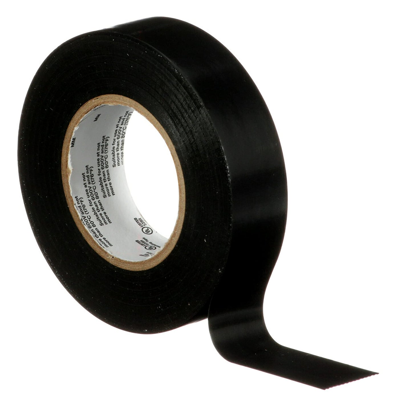 3M Temflex 165, Vinyl Colour Coding Electrical Tape, Black, 3/4in x 60ft, 10 Rolls 3M