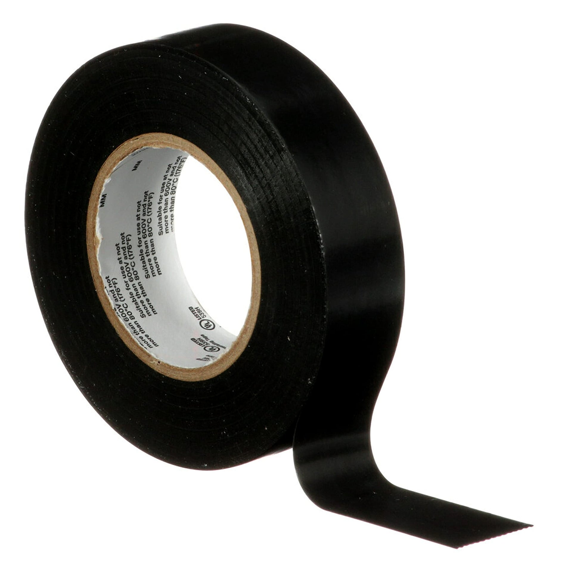3M Temflex 165, Vinyl Colour Coding Electrical Tape, Black, 3/4in x 60ft, 10 Rolls 3M