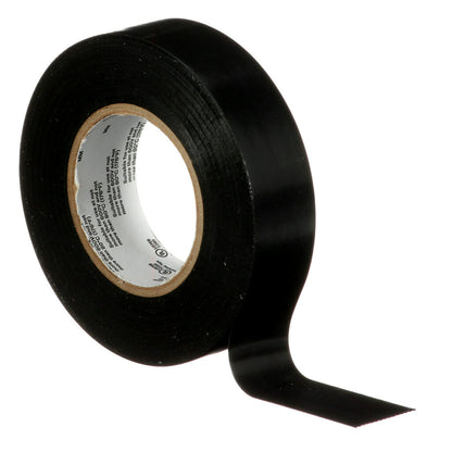 3M Temflex 165, Vinyl Colour Coding Electrical Tape, Black, 3/4in x 60ft, 10 Rolls 3M